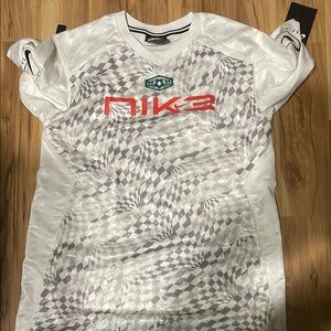 NIKA White and Gray Digital Pattern Jersey Shirt